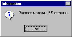 Сообщение об отмене экспорта информационной модели.